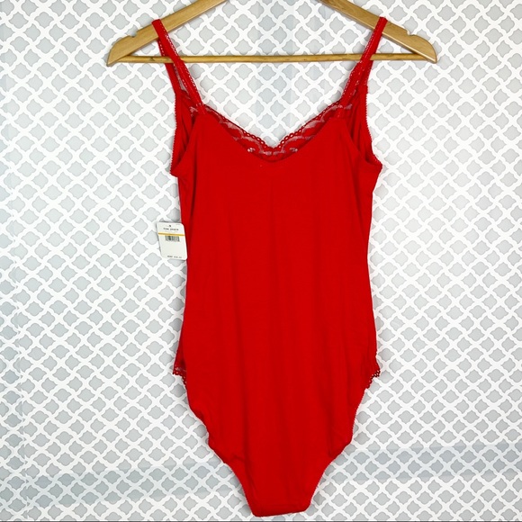 NWT Free People Side of Sass Bodysuit in Lady Bird (red) - Picture 5 of 13